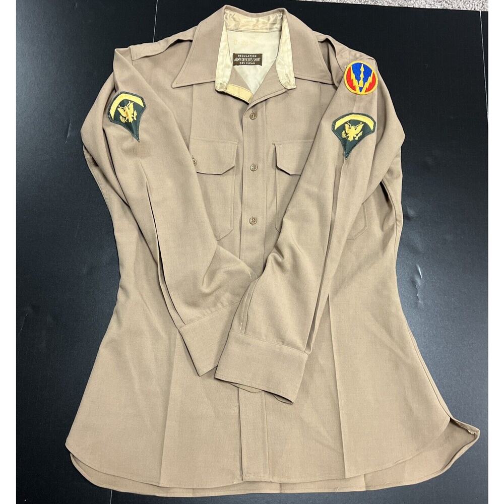 Army Regulation Officers Shirt Specialist 5 Air Defense Artillery Patch Vietnam